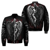 autumnwinter men bomber jacket reaper skull angel and demon 3d printed zip tracksuits coat unisex casual zipper jacket wp14