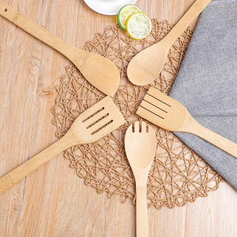 9 шт. бамбуковый столовый набор для кухни кухонная утварь ложка антипригарная