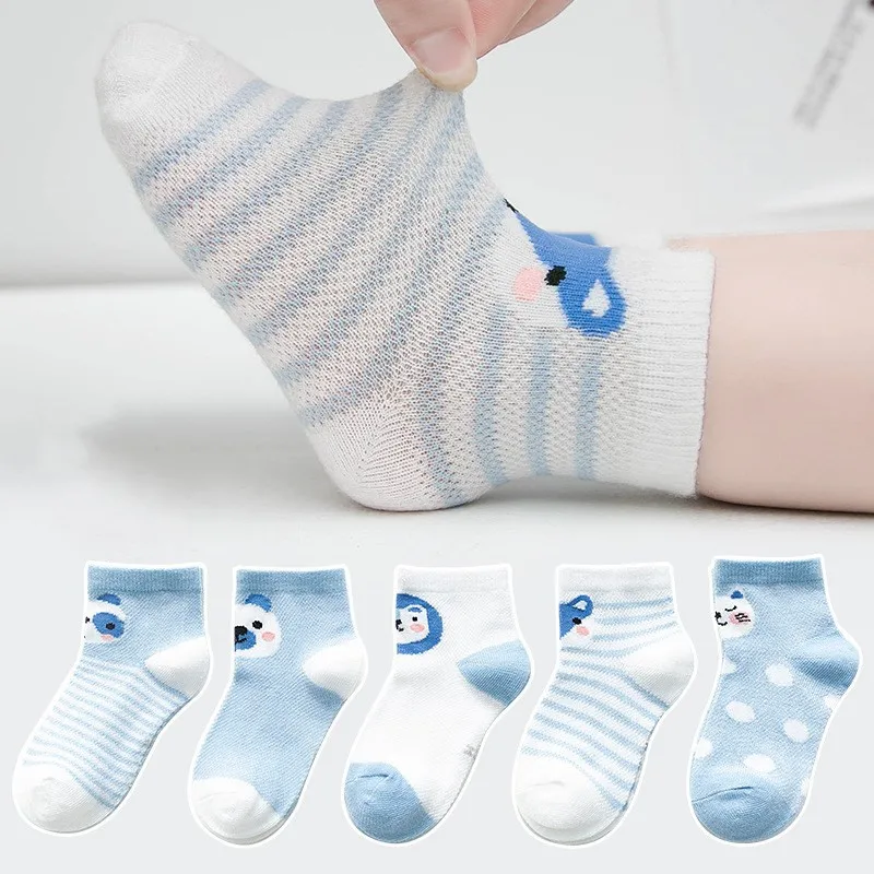 lawadka 5Pairs/pack Baby Boy Socks Newborn Cotton Girl Summer Mesh Thin for Girls Cartoon Infant Things | Детская одежда и обувь