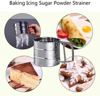 walfos stainless steel mesh flour sifter mechanical baking icing sugar shaker sieve cup cake tools bakeware kitchen accessories