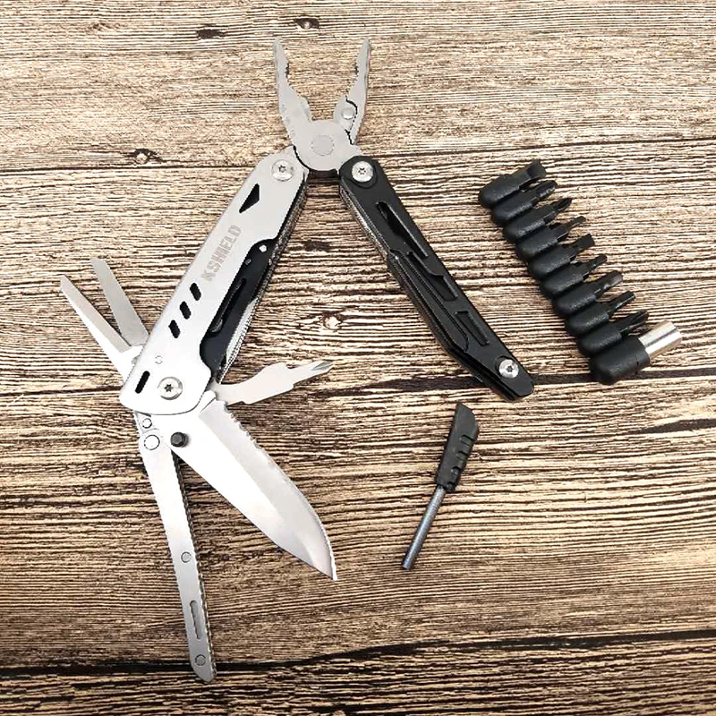 

2021 new outdoor multi-purpose knife with flint camping survival multi-purpose scissors removable tool pliers