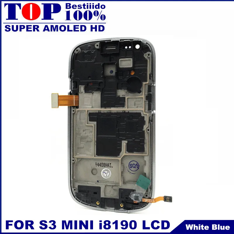 100% супер AMOLED lcd для samsung Galaxy S3 Mini I8190 S дисплей кодирующий преобразователь
