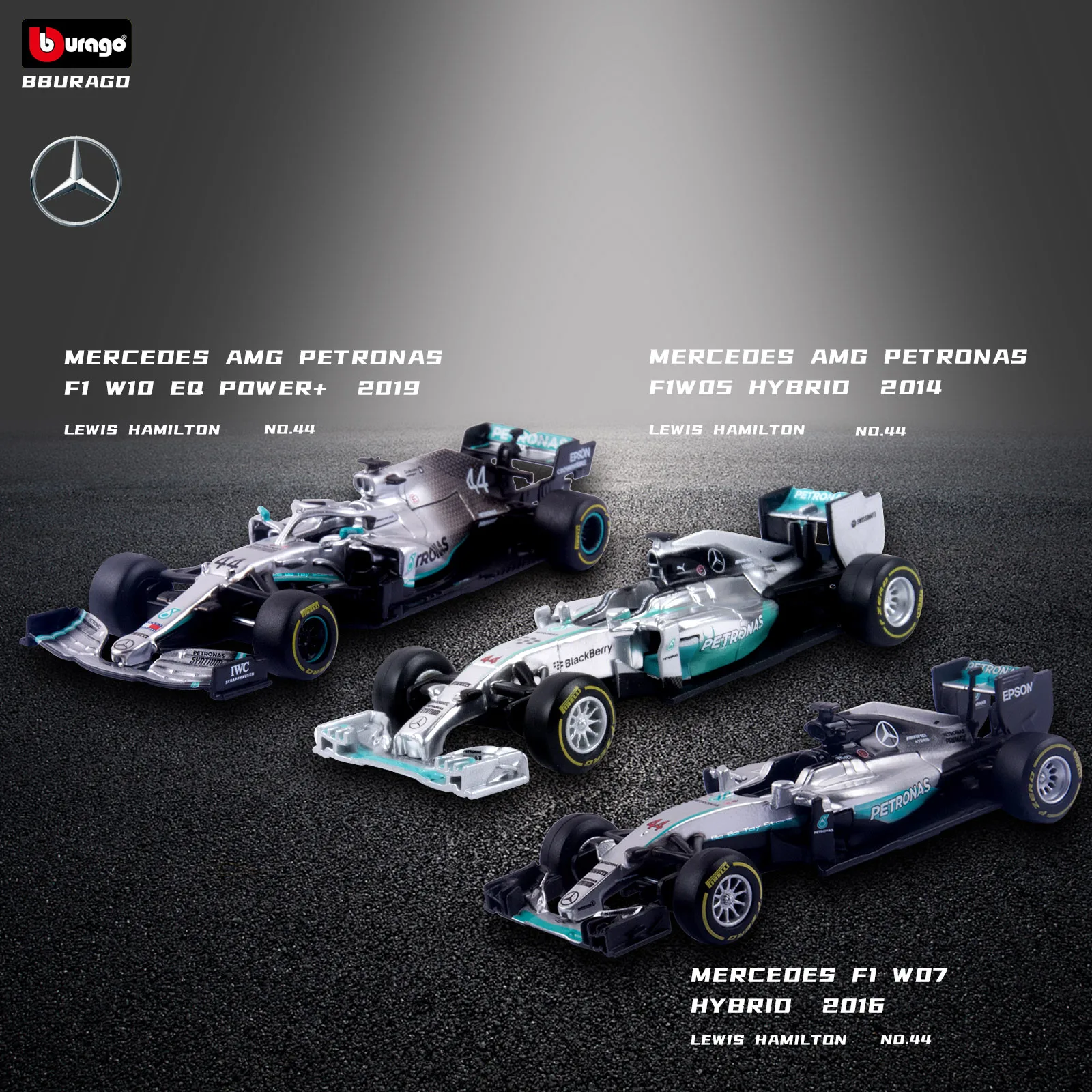 Модель автомобиля Mercedes Benz-AMG Bburago 1:43 модель F1 команды гоночная формула