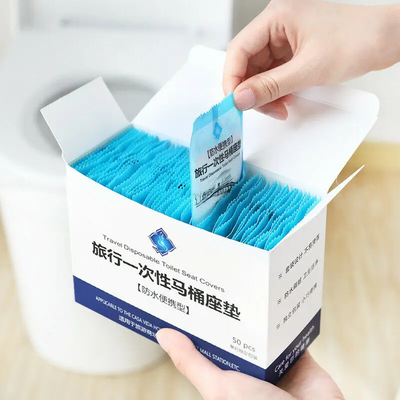 50 шт. водонепроницаемый чехол для унитаза|Чехлы на сиденья унитаза| |