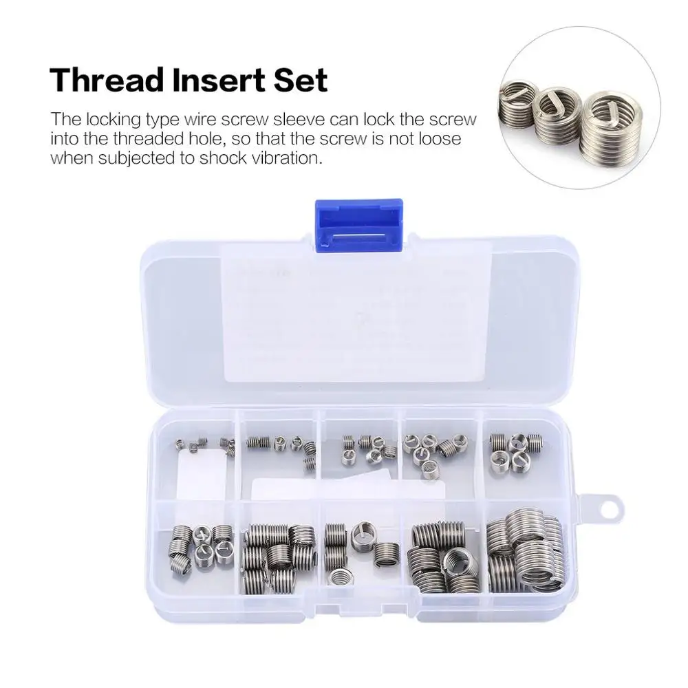 Набор резьбовых вставок 60 шт./компл. набор из нержавеющей стали 304 комплект для