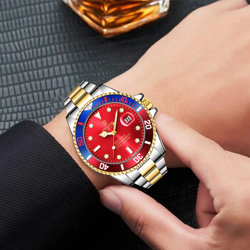 TEVISE Mens Watches Top Brand Luxury Relojes Para Hombre Quartz Watch Stainless Steel Strap Date Display Waterproof Wristwatch | Наручные