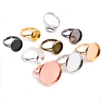 10pcslot adjustable blank ring base fit dia 10 12 14 16 18 20 mm glass cabochons cameo settings tray diy jewelry making ring