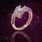 Кольцо обручальное женское, розовое золото, с драконом