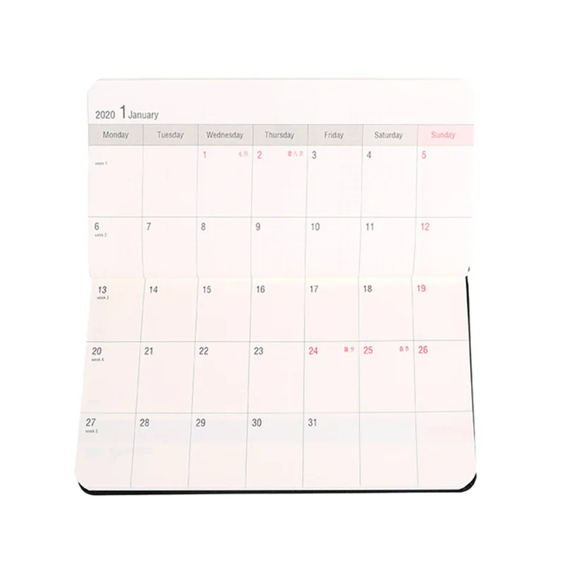 Портативный 2020 записная книжка органайзер Bullet Journal A6 еженедельник ежемесячный