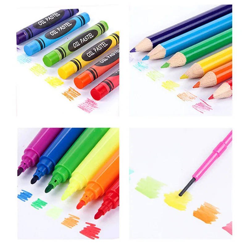 

42/86pcs Count Non Toxics Crayons Set Easy to Hold Color Pen Safe for Children Kids Boy Girl GHS99
