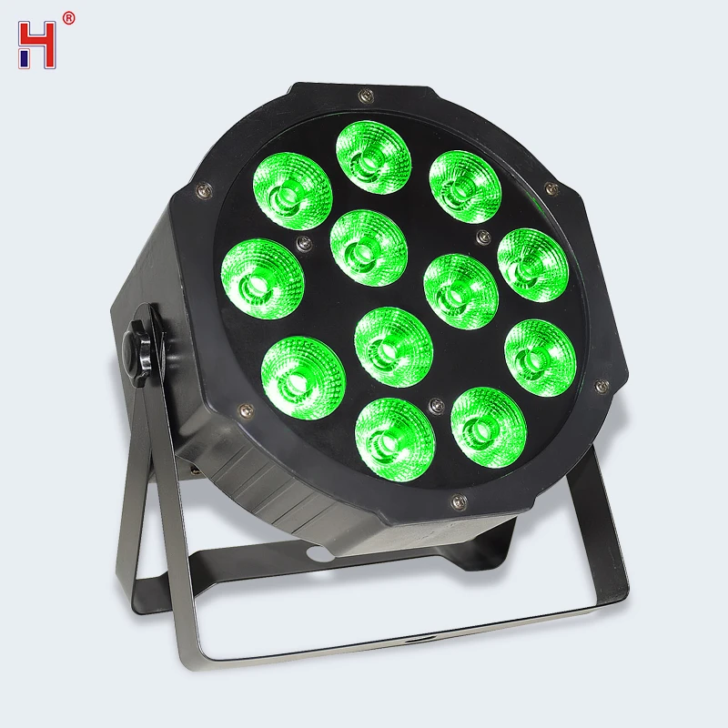 

LED RGBW 4In1 12X12W Par Flat Light DMX Controller Wash Effect Professional Uplighting For Dance Floor Bar Show DJ Disco