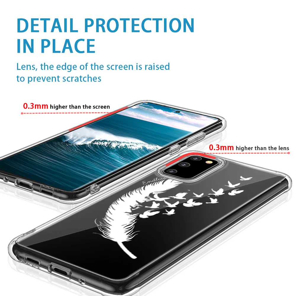 Мягкий чехол из ТПУ с перьями и одуванчиком для Samsung Galaxy S21 S10 S9 S8 S20 Plus Ultra S10e A50 A51 A71