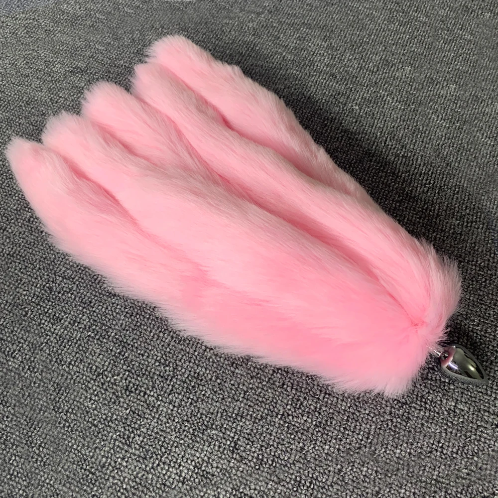 Металлическая Анальная пробка розовый лисий хвост секс-игрушка дилдо для ануса