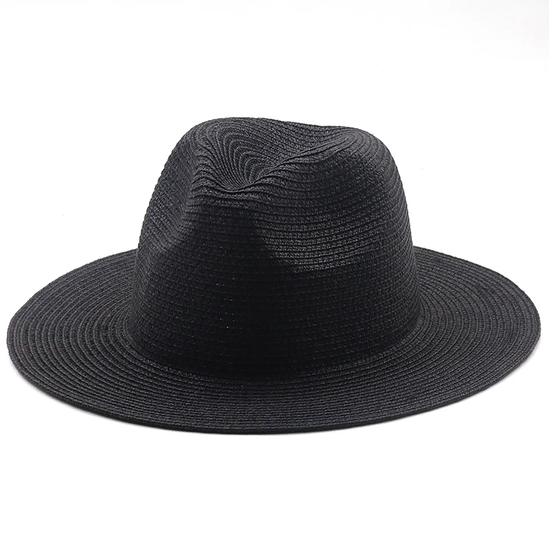 

Classics Fashion Vintage Panama Wide Brim Colorful Unisex Straw Hats Summer Casual Jazz Sunshade Caps Floppy Flat Top Straw Hats