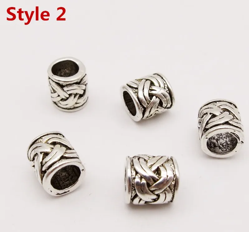 5pcs Style 2 5 шт./упак. разных 5 видов стилей, подвязанные лентой, с объемной волной, бороды, дредлоки, для увеличения объема, бусины кольца трубки около 5-5,2 мм Внутреннее отверстие ювелирные изделия - Цвет: 5pcs Style 2