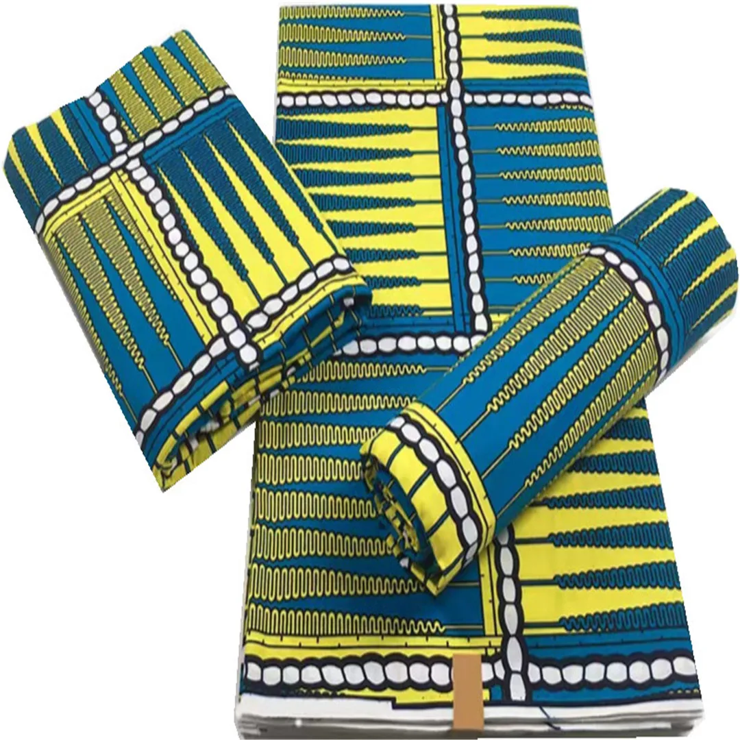 

Beautiful Guaranteed Veritable Ankara Fabric High Quality African Real Printed Wax 100% Cotton 6Yards Ghana Style For Dresses