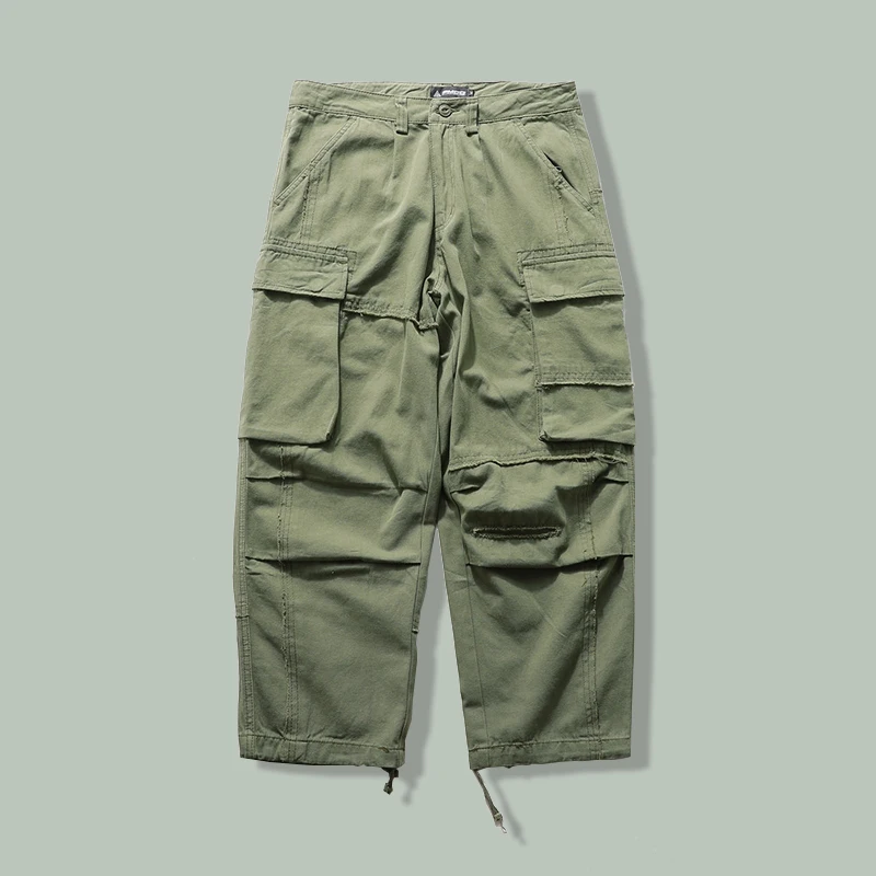 

Hip Hop Multi Pocket Casual Cargo Pants Men Harajuku Streetwear Loose Drawstring Trousers 2021 Autumn Jogger Hipster Sweatpants