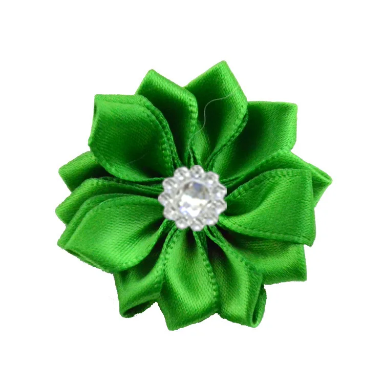 21-10pcs Nishine 1," 10 шт./лот 16 Petaled атлас с розочками лента цветы с жемчужной кнопкой используется для повязка на голову" сделай сам "заколки аксессуары для волос - Цвет: 21-10pcs