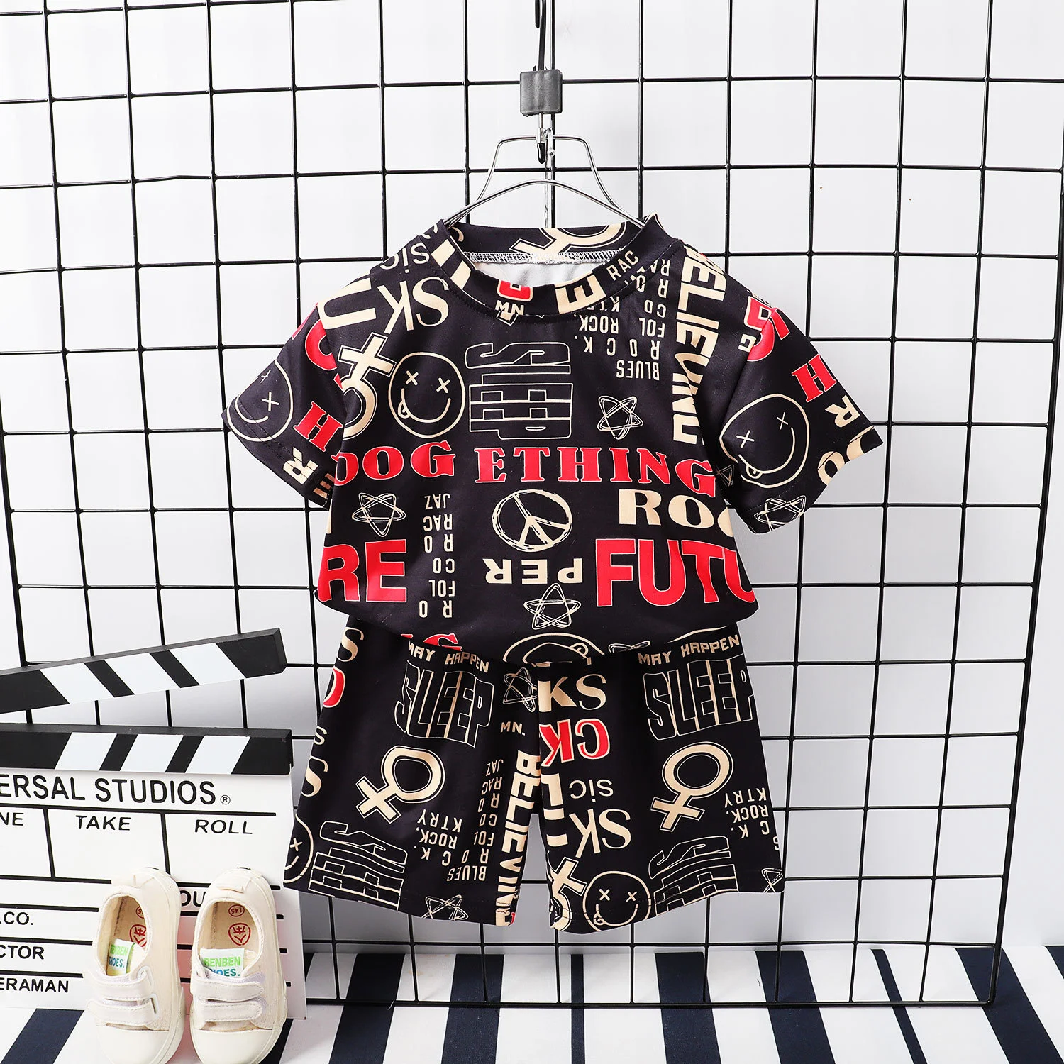 

Fashion Summer Children Sets Baby Girls Toddler Boy Pajamas Short Sleeve T-shirts + Shorts 2pc Kids Leisure Wear Home Clothes