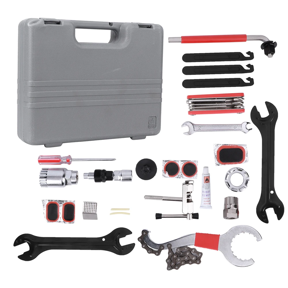 

Brand New 26Pcs/Set Bike Bicycle Home Domestic Metal Mechanic Tool Set Repairing Maintain Kit Bicycle Repair Kit
