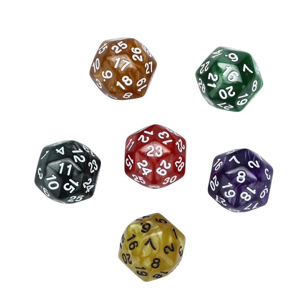 6 шт. 30 лицевые наборы игральных костей TRPG идеальный подарок чудесные кости из