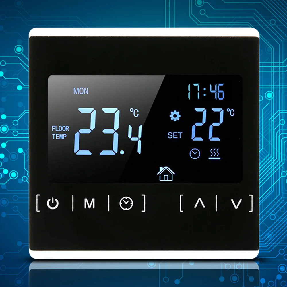 

110V 120V 230V All Touch Screen Temperature Controller Thermoregulator Black Back Light Electric Heating Room Thermostat WiFi