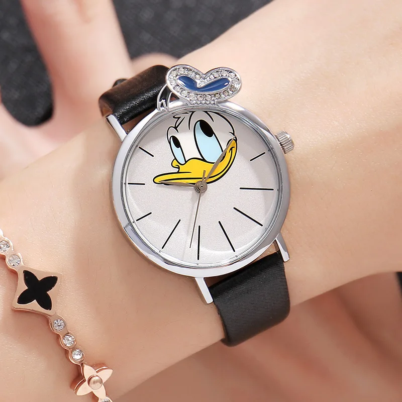 Disney Donald Duck женские роскошные часы с Микки Маусом модные со стразами и