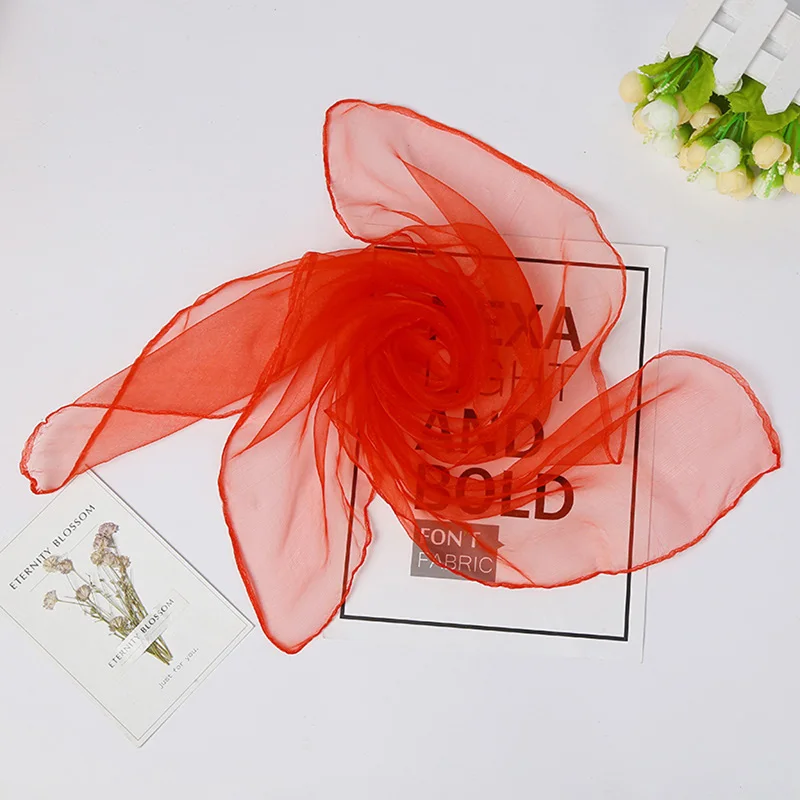 60cm Red 45*45 см Волшебные трюки шелк измененный цвет мягкие шелковые шарфы сценический магический реквизит сценический платок уличная игра игрушки для детей - Цвет: 60cm Red