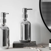 bathroom 495ml soap dispenser electroplating silver plastic refill bottle hand sanitizer shower gel lotion replacement sub botte