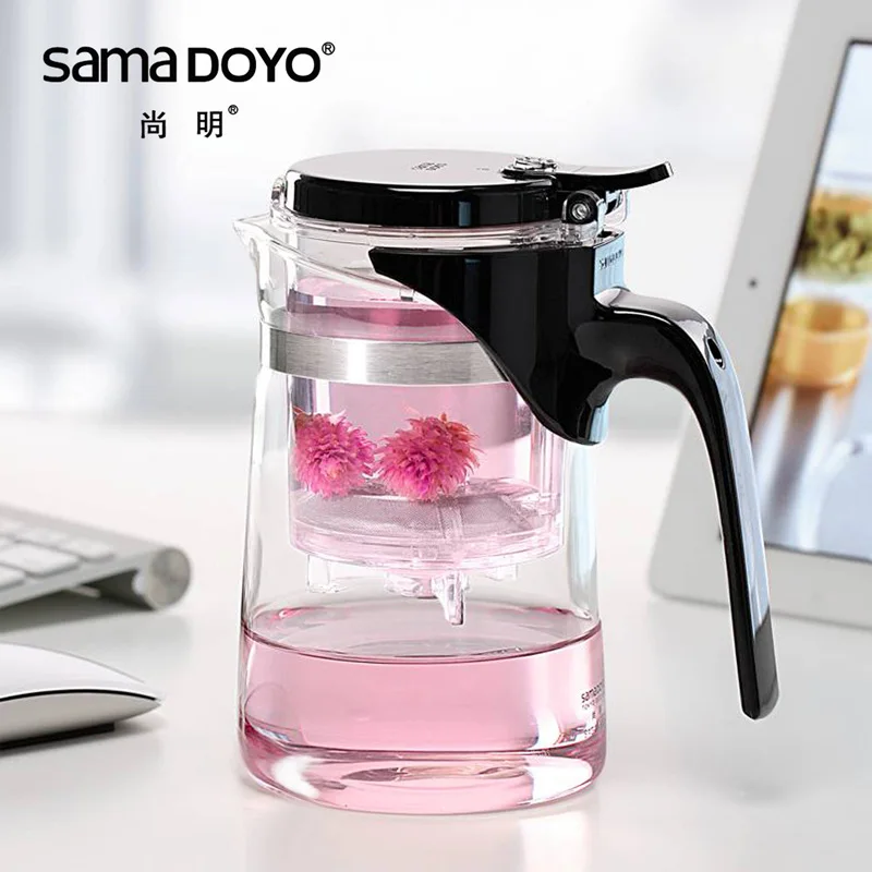 [GRANDNESS] SAMA Samadoyo SAG-08 высококачественный чайник и кружка Gongfu 500 мл элегантные чайные наборы Стеклянный Чайник художественная чайная чашка Стек...
