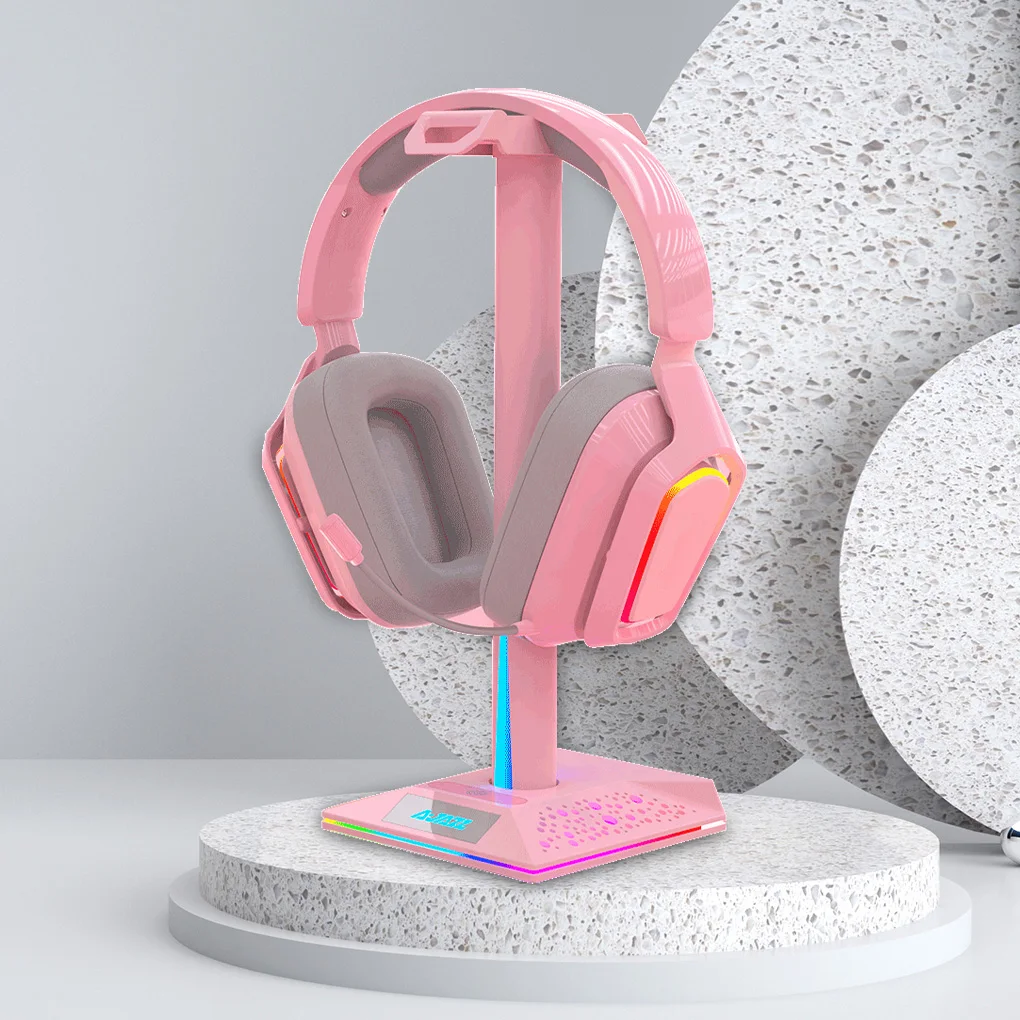 

Цветная Подставка для наушников с подсветкой и двумя USB-портами