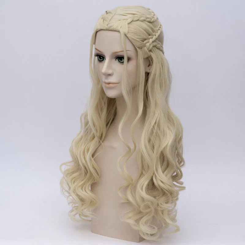 Косы стиле светлые длинные волнистые синтетические волосы Косплэй к костюмам
