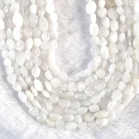 natural irregular white moonstone loose beads smooth for jewelry diy bracelet necklace