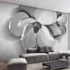 Пользовательские обои, промышленный ветер, серый 3D цветок, роза, фото, фреска, гостиная, ТВ, диван, фон, настенное покрытие, домашний декор, фреска