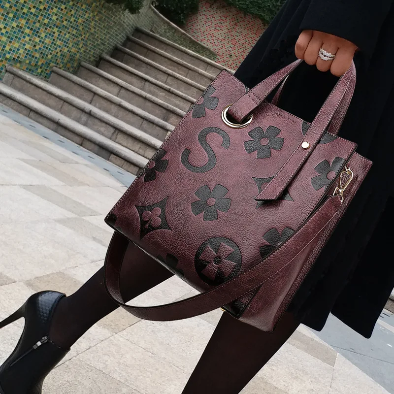 

Genuine Leather Bags 2021 New Fashion Print Single Shoulder Large Capacity Diagonal Bag Purses and Handbags Luxury Designer Gg