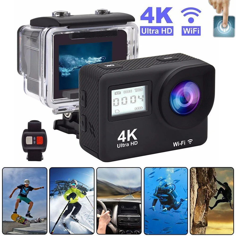 

2.0Inch Touch Screen WiFi Action Camera Ultra HD 4K 30fps Underwater Submersible Video Recorder Outdoor Waterproof Sport Cam