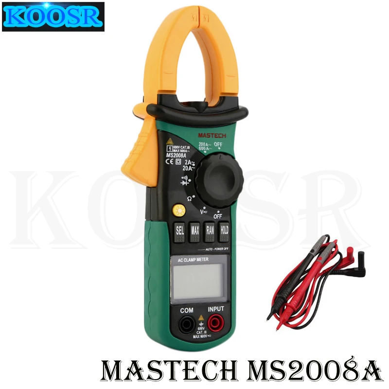 MASTECH MS2008A Цифровой мультиметр Авто/ручной диапазон AC/DC Вольтметр Амперметр термометр ЖК-дисплей подсветка рабочий светильник