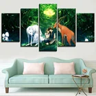 Модульная картина, Постер для домашнего декора, холст из 5 частей, картина принцессы Мононоке, аниме, Настенная картина, современная картина для спальни