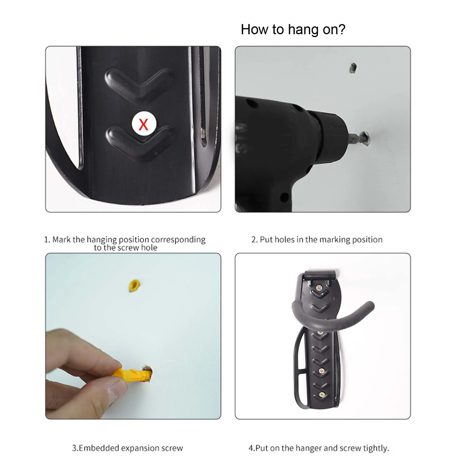

Electric Scooter Wall Mounted Bracket Wall Mounted Storage Rack Manual Wall Hanging Storage Rack Wall Holder for M365 M365 Pro