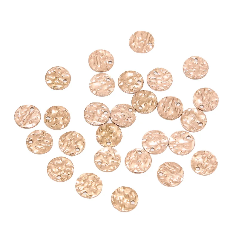 

20pcs Rose gold Tone Stainless Steel Disc Charms 8/10/12mm Round Blank Coin Pendents Connectors For DIY Jewelry Making Findings