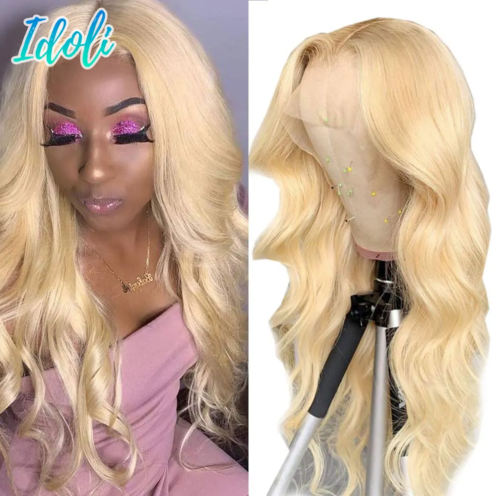 Brazilian Remy Human Hair Wig 613 Honey Blonde Body Wave Lace Front Wig With Baby Hair 8-30 Inch Pre Plucked Lace Closure Wigs
