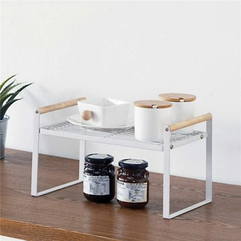 

Promotion! Kitchen Multi-Layer Seasoning Rack Multifunctional Wooden Storage Rack Medium