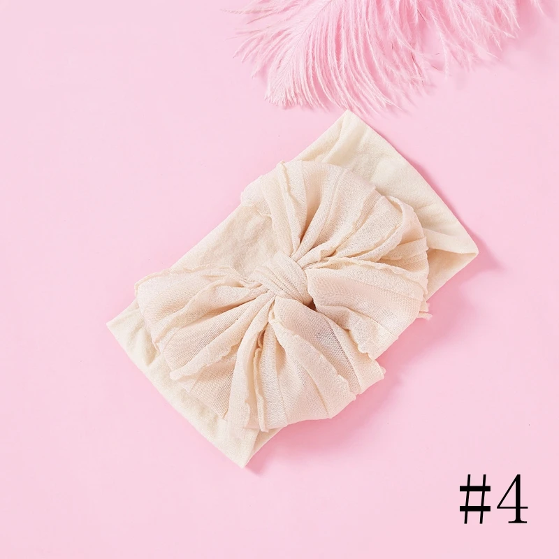 Baby Headbanad Bow Girl Headbands Toddler Nylon Turban Children Elastic Headwrap Infant Hair Band Newborn Sector Bandage Soft | Детская