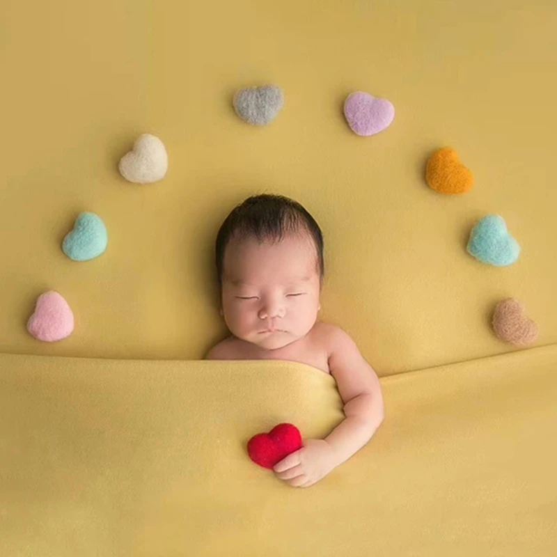 

7/10Pcs DIY Handmade Baby Wool Felt Rainbow Stars Love Heart Home Party Decorations Newborn Photography Props Infant Photo Shoot