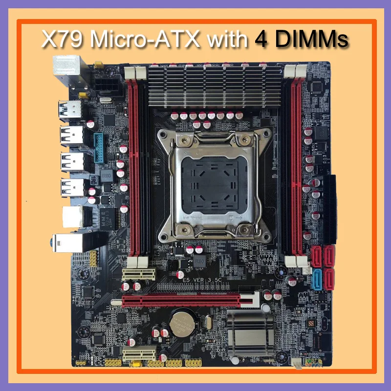 Runing X79 Micro-ATX настольная материнская плата ram 4 DDR3 DIMM скидка X79 LGA2011 материнская плата компьютер DIY SATA3.0 PCI-E x16 USB3.0