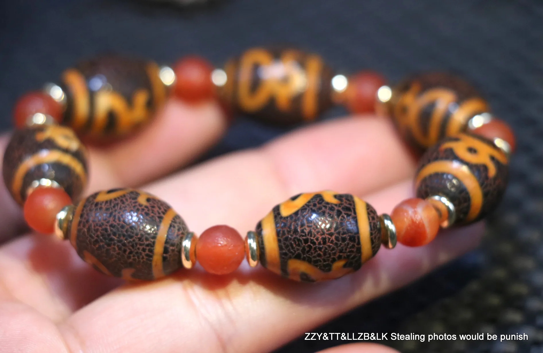 Тибетский Старый Агат Super Energy вены дракона богатство Бог тотем бусины дзи