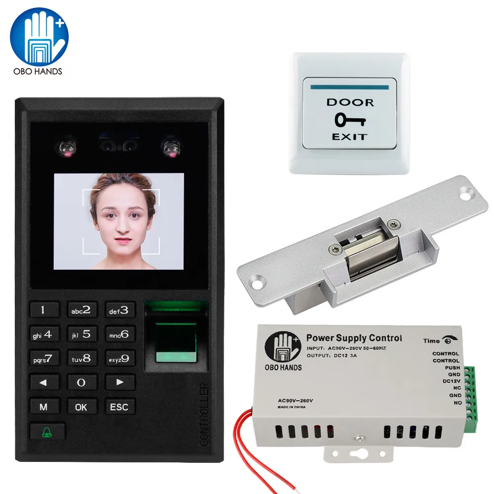 Биометрическая система контроля доступа к двери лица отпечатков пальцев USB Пароль Клавиатура+ блок питания+ электронные замки электромагнитный комплект