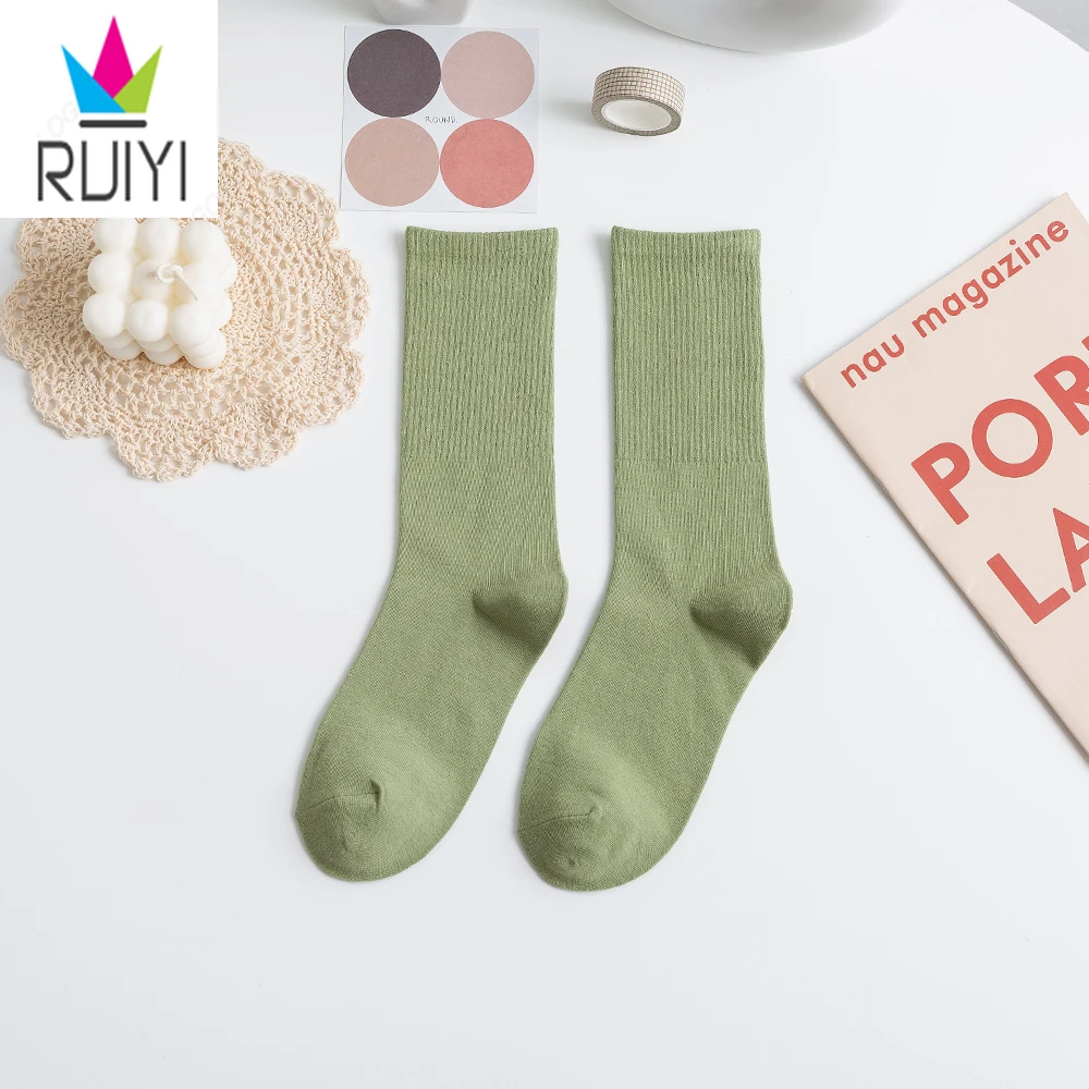 

Японские простые цветные длинные носки тонкие в Корейском стиле