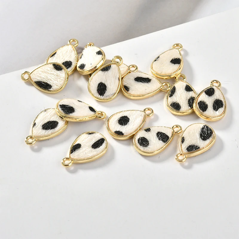 Зимняя подвеска в виде капли воды сплав Леопардовый принт двусторонняя ткань