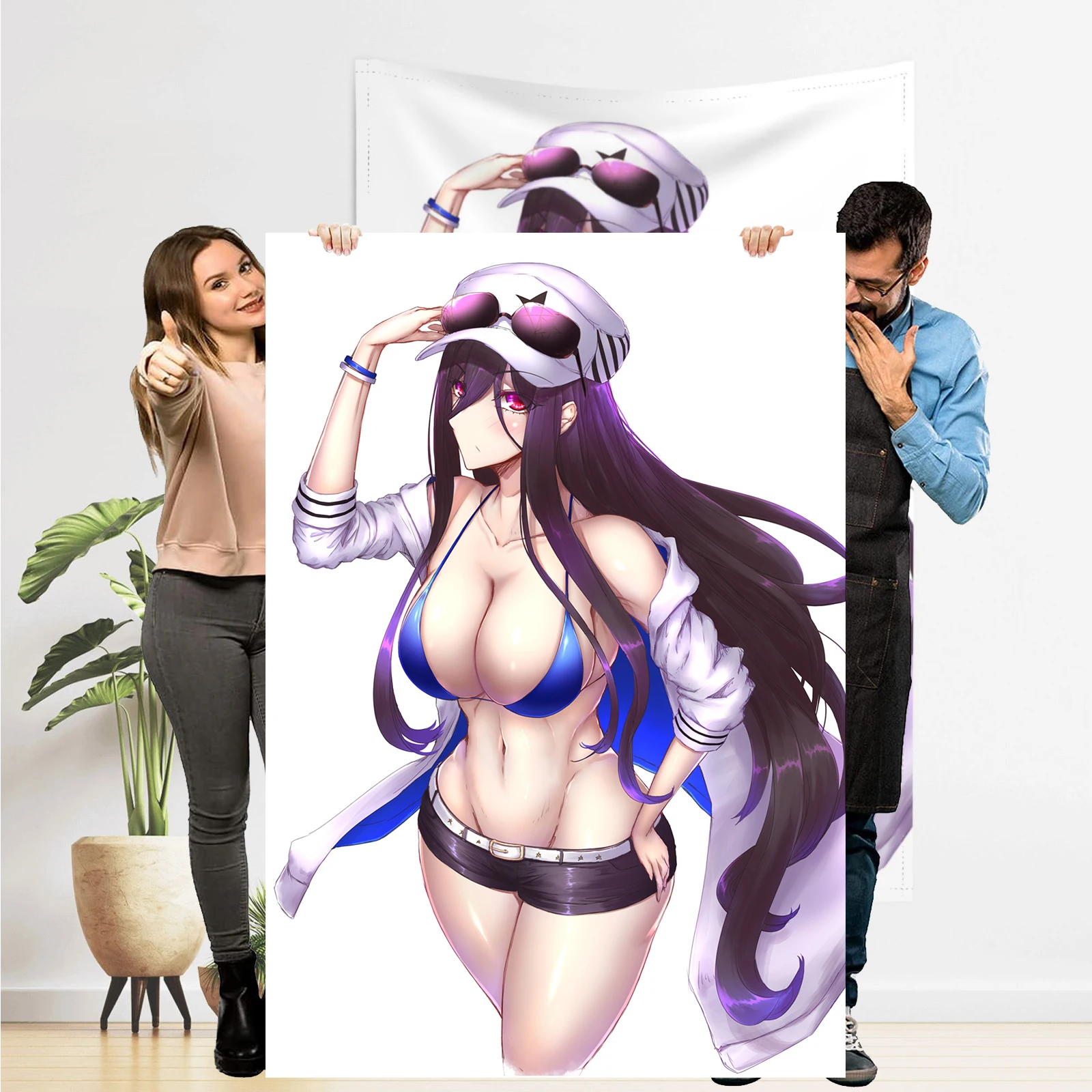 

Hentai Anime Manga Poster Tapestry Sexy Nudity Women Poster Wall Hanging Gender Reveal Decorations Sexy Adult Merch Room Decor